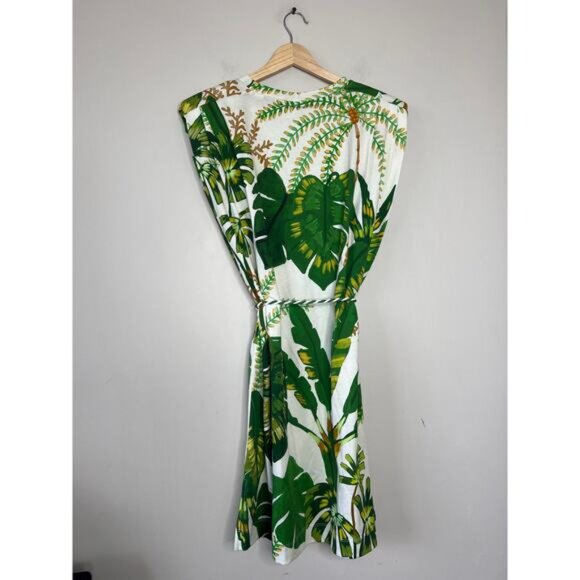 NWT Farm Rio Tropical Forest Padded Shoulder Crew-Neck Mini Dress Green Size: M - Picture 7 of 8